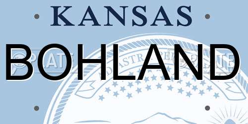 BOHLAND Kansas License Plate
