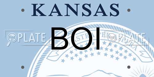 BOI Kansas License Plate