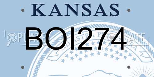 BOI274 Kansas License Plate