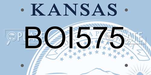 BOI575 Kansas License Plate
