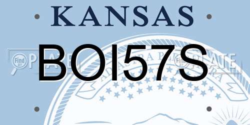 BOI57S Kansas License Plate