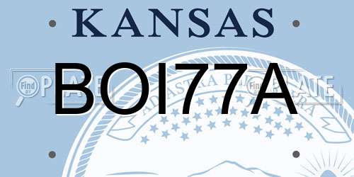 BOI77A Kansas License Plate