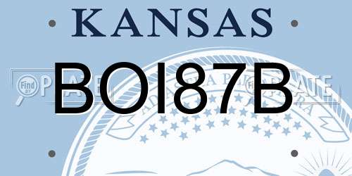 BOI87B Kansas License Plate