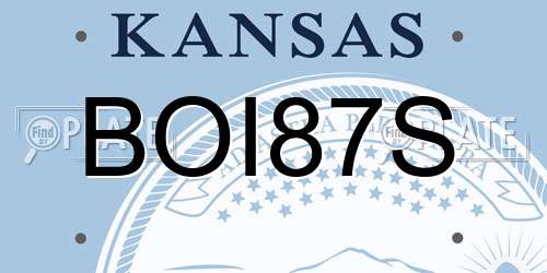 BOI87S Kansas License Plate