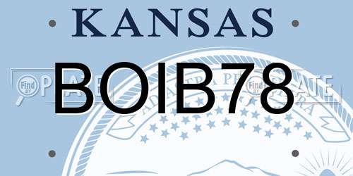 BOIB78 Kansas License Plate