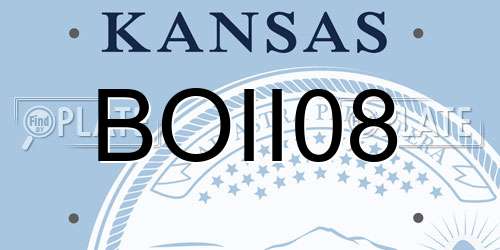 BOII08 Kansas License Plate