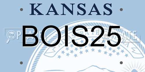 BOIS25 Kansas License Plate