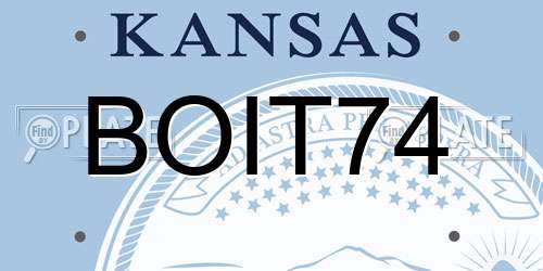 BOIT74 Kansas License Plate
