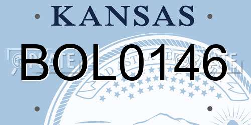BOL0146 Kansas License Plate