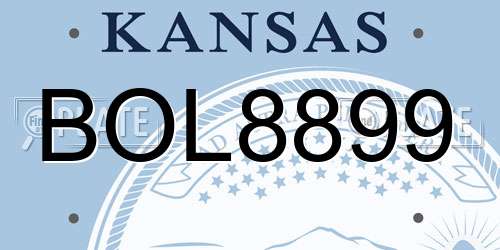 BOL8899 Kansas License Plate