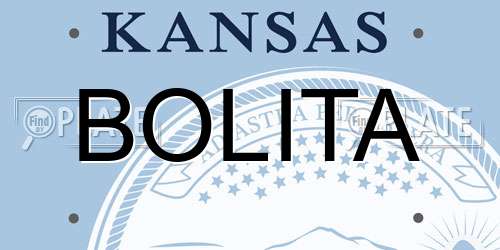 BOLITA Kansas License Plate