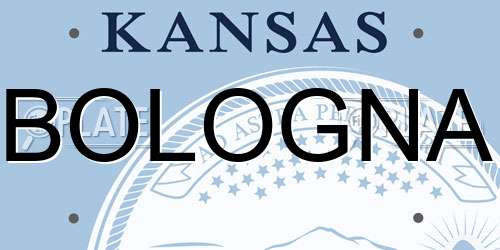 BOLOGNA Kansas License Plate