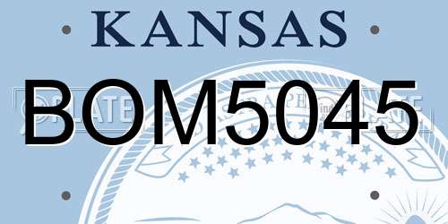 BOM5045 Kansas License Plate