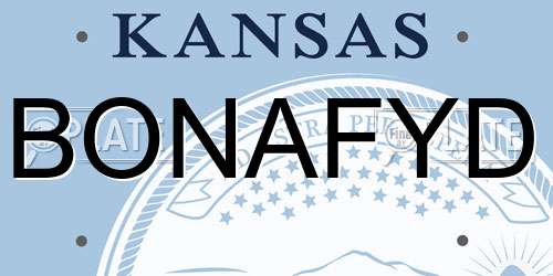 BONAFYD Kansas License Plate