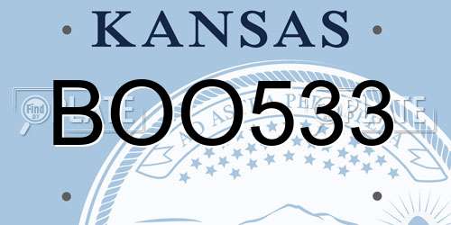 BOO533 Kansas License Plate