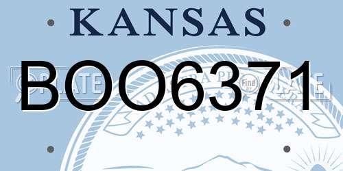 BOO6371 Kansas License Plate