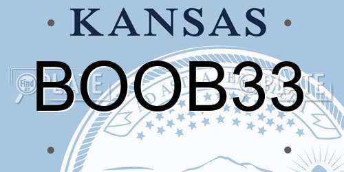 BOOB33 Kansas License Plate