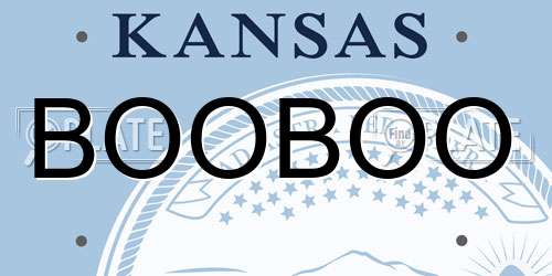 BOOBOO Kansas License Plate