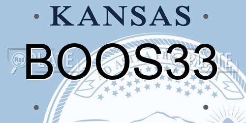 BOOS33 Kansas License Plate