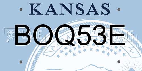 BOQ53E Kansas License Plate