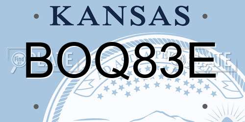 BOQ83E Kansas License Plate