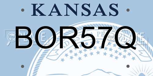 BOR57Q Kansas License Plate