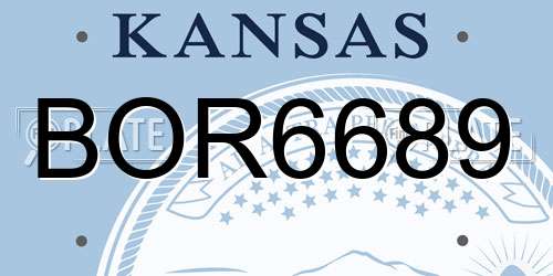 BOR6689 Kansas License Plate