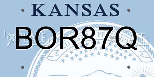 BOR87Q Kansas License Plate