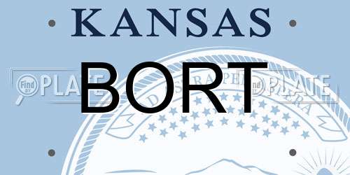 BORT Kansas License Plate