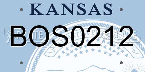 BOS0212 Kansas License Plate