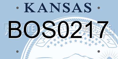 BOS0217 Kansas License Plate