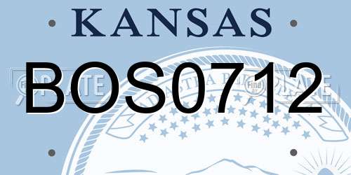 BOS0712 Kansas License Plate