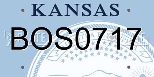 BOS0717 Kansas License Plate