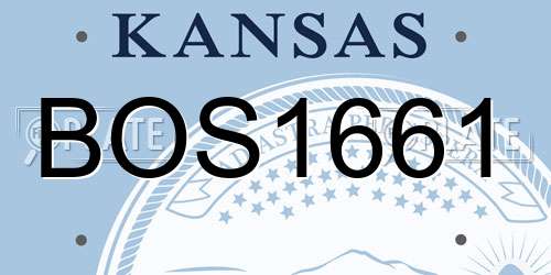 BOS1661 Kansas License Plate