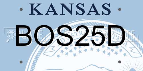 BOS25D Kansas License Plate