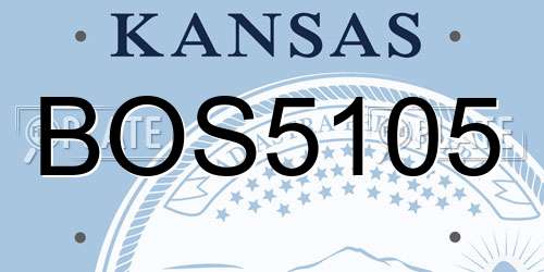 BOS5105 Kansas License Plate