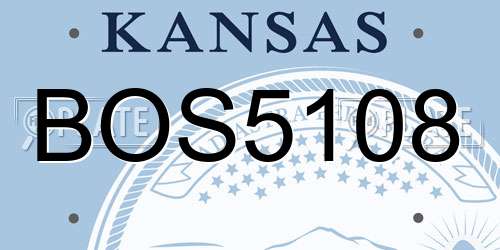 BOS5108 Kansas License Plate