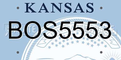 BOS5553 Kansas License Plate