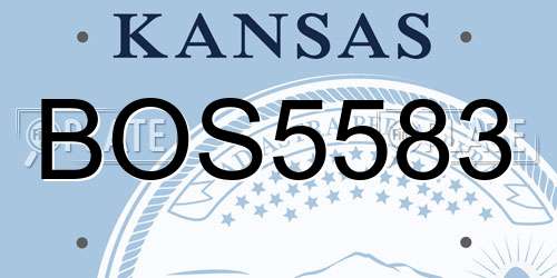 BOS5583 Kansas License Plate