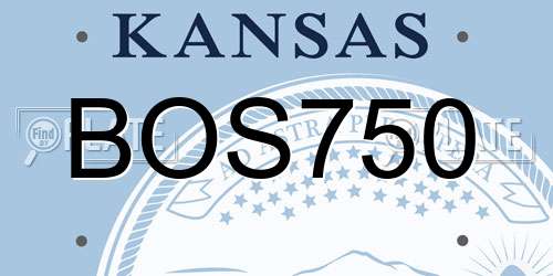 BOS750 Kansas License Plate