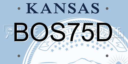 BOS75D Kansas License Plate