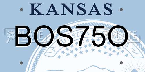 BOS75O Kansas License Plate