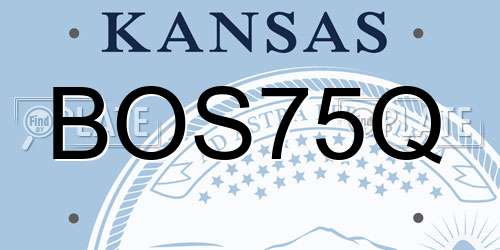 BOS75Q Kansas License Plate