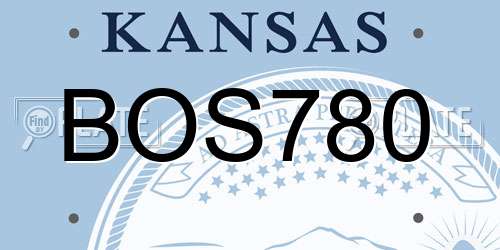 BOS780 Kansas License Plate