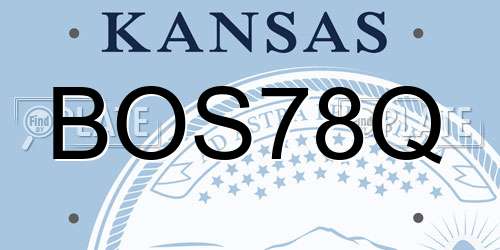 BOS78Q Kansas License Plate