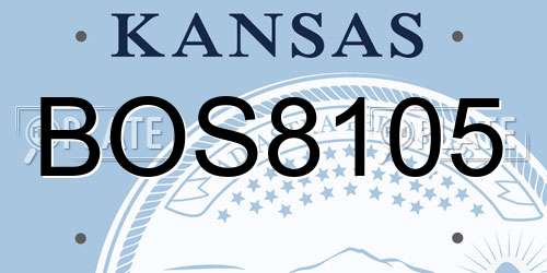 BOS8105 Kansas License Plate