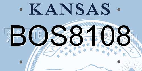 BOS8108 Kansas License Plate