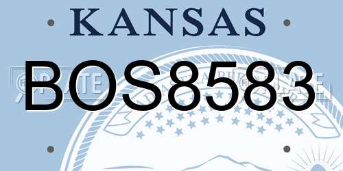 BOS8583 Kansas License Plate