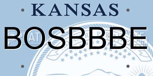 BOSBBBE Kansas License Plate