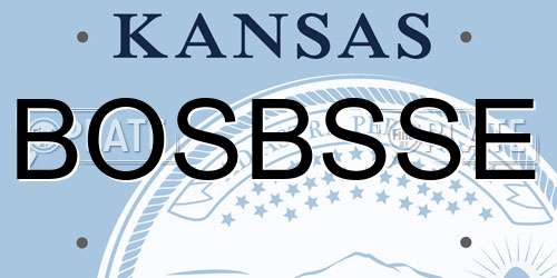 BOSBSSE Kansas License Plate